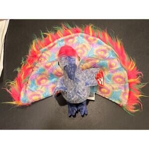 TY Beanie Baby FLASHY the Peacock Bird - Dec 30 2000 - Vintage Excellent !!!
